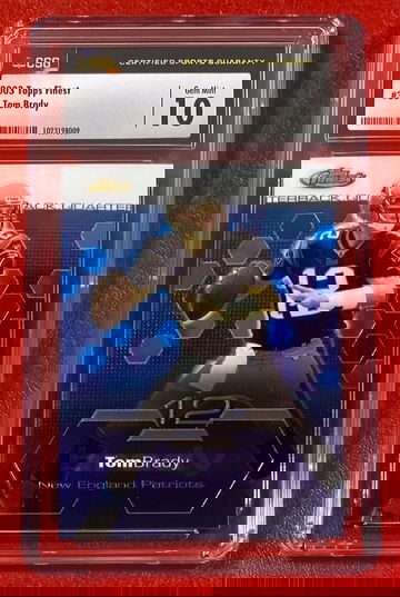 2003 Topps Finest Tom Brady #35 CSG 10 New England Patriots