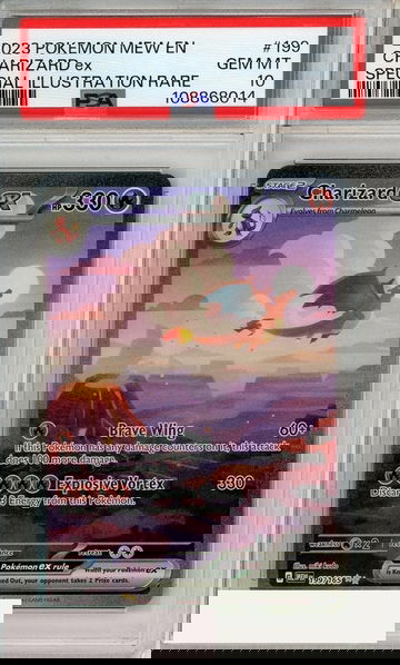 2023 POKEMON MEW EN-151 CHARIZARD EX #199 SPECIAL ILLUSTRATION RARE PSA 10