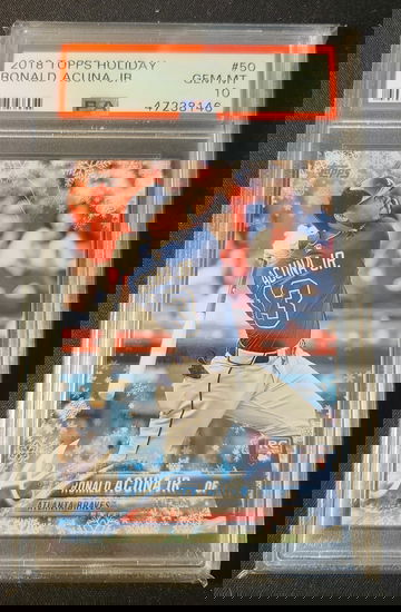 2018 Ronald Acuna Topps Holiday PSA 10