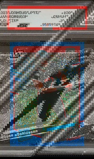 2023 Donruss Optic Bijan Robinson Blue Glitter SSP PSA 10