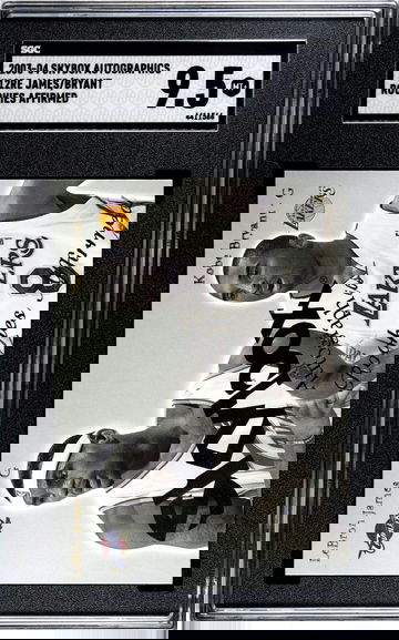 2003-04 Skybox Autographics Lebron James Kobe Bryant Rookies Affirmed #12RE SGC 9.5