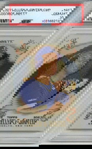 2021 TOPPS ALLEN & GINTER CHROME #147 GEORGE BRETT ROYALS PSA 10 LOW POP
