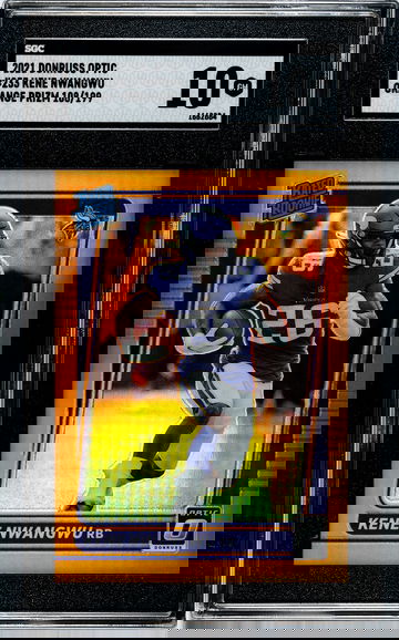 2021 Panini Donruss Optic Rates Rookie Orange Prizm 108/199 Kene Nwangwu SGC 10