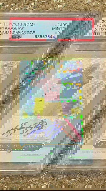 Aaron Rodgers 2005 Topps Chrome Gold xfractor Auto Psa 9