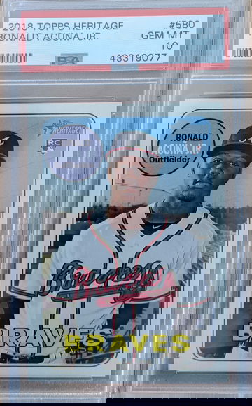 2018 Topps Heritage 580 Ronald Acuna Jr. RC PSA 10 GEM MINT 