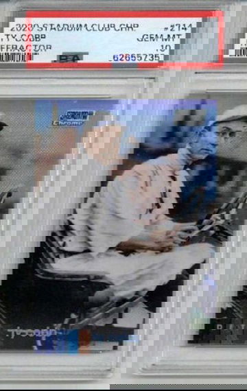 2020 TOPPS STADIUM CLUB CHROME REFRACTOR #214 TY COBB TIGERS PSA 10 LOW POP