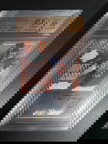 2017 Contenders draft class Gold #1 Mitchell trubisky 17/17 RC Auto BGS 9.5/10