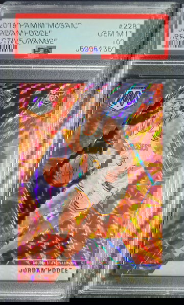 2019 panini Mosaic Jordan Poole Orange ReactivePSA 10