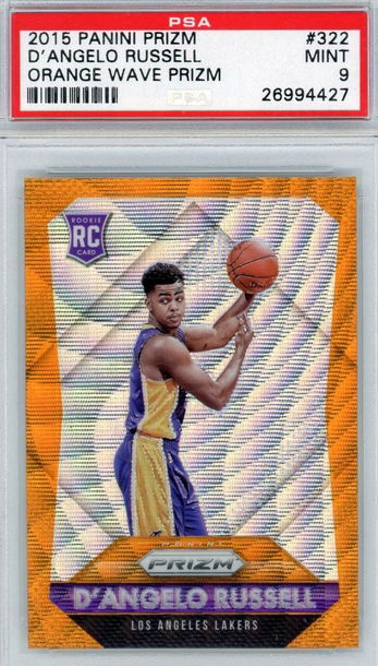D'Angelo Russell 2015 Panini Prizm Orange Wave Prizm LOW POP RC #322 PSA 9