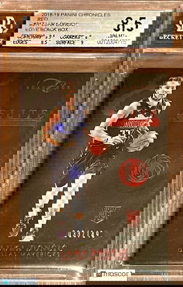 /149 BGS 8.5 RC Luka Doncic 2018-19 Panini Elite Black Red Rookie Thick Stock