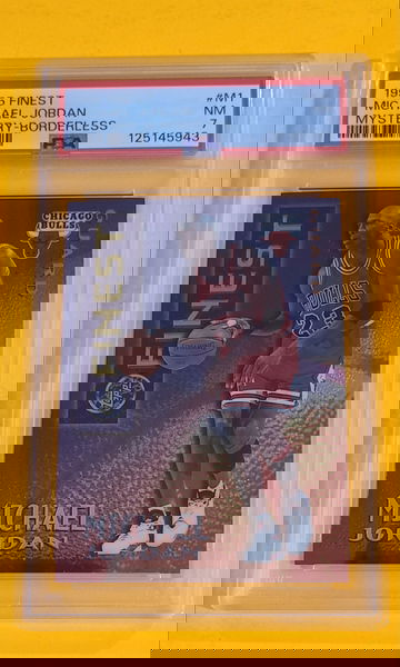1995 FINEST MYSTERY BORDERLESS #M1 MICHAEL JORDAN PSA 7 NM