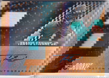 Travis Etienne 2021 Panini Zenith RPA 19 /50 Rookie Patch Auto 2 Color Patch