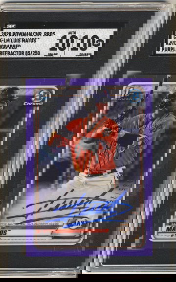 2020 Bowman Chrome Prospect Autographs Purple Refractors #CPALM Luis Matos SGC 10