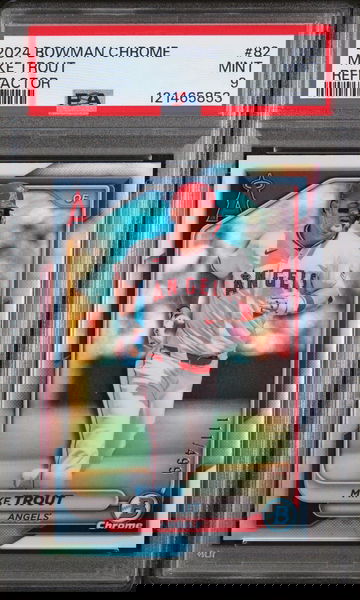 2024 Bowman Chrome Refractor Mike Trout #82 /499 PSA 9