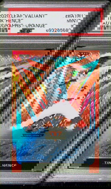 Tink Hence - 2020 Leaf Valiant Autographs Orange - 52/75 - BATH1  - PSA 9