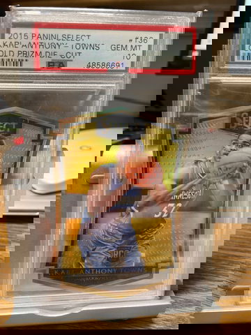 2015 Karl Anthony Towns Panini Select Premier Gold Prizm Die Cut / 10 PSA 10