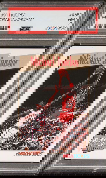 1991 Hoops Supreme Court Michael Jordan #455 PSA 7