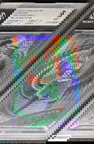 Jayson Tatum 2020-21 Spectra Variations Asia Green Purple #67 Celtics /25 BGS 9