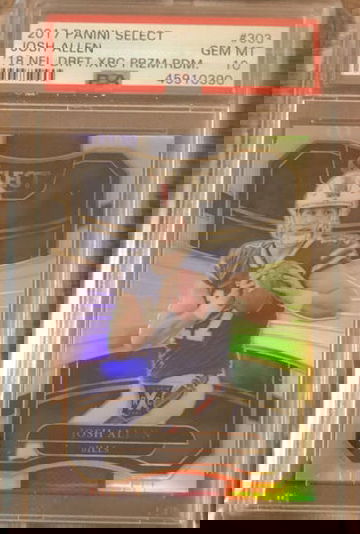 2017 Panini Select Josh Allen #303  PSA 10 Gem Mint 18 NFL XRC Prizm Rdm.