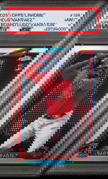 2025 Topps Chrome Lightboard Logo Variation Carlos Narvaez #194 PSA 9