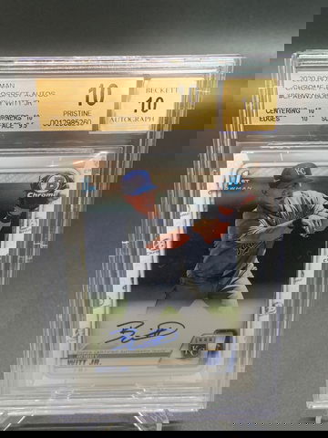 BGS Pristine 10 2020 Bobby Witt Jr. 1st Bowman Chrome Prospect Auto