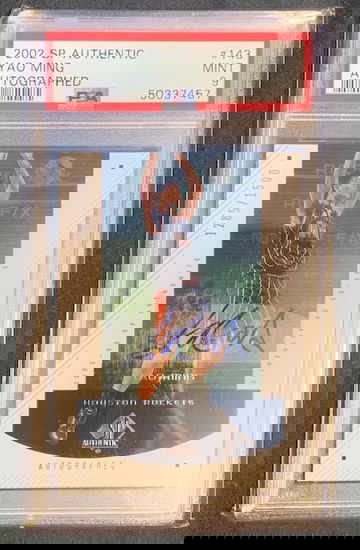 2002 SP Authentic Yao Ming Rookie Auto /1500 PSA 9