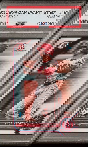 2022 Bowman Draft First Edition Zach Neto #18 PSA 10