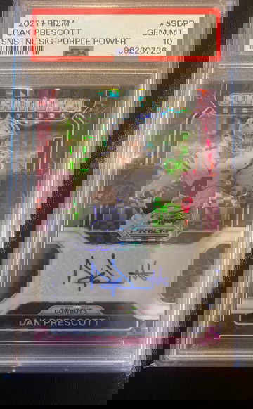 2021 Prizm Dak Prescott Purple Power Auto PSA 10