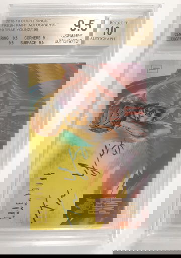 2018-19 Court Kings Fresh Paint Trae Young On Card Auto BGS 9.5