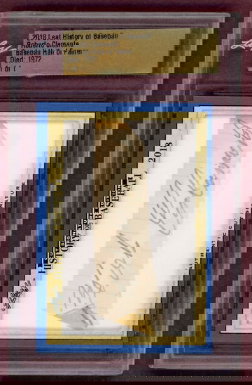 2018 LEAF HISTORY OF BASEBALL ROBERTO CLEMENTE AUTO NUMBERED 1/1