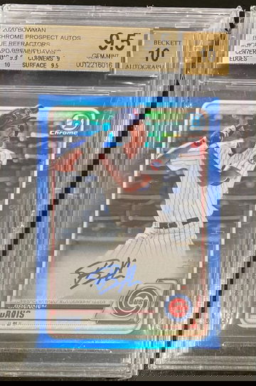 2020 Bowman Chrome Brennen Davis Gem Mint Blue Auto /150 BGS 9.5/10 Cubs
