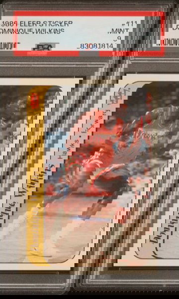 1986 Fleer Set Break Dominique Wilkins RC Sticker #11 PSA 9 MINT