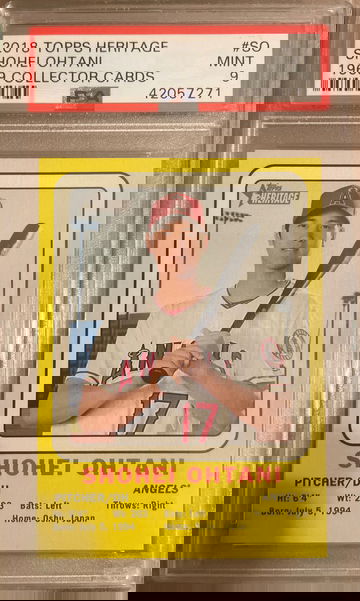 2018 Topps Heritage Shohei Ohtani 1969 Collector Cards #SO PSA 9 Pop 7