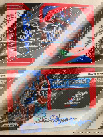 David Thompson LOT⚡️2023-24 Prizm Choice Auto Red /88 & Fast Break /99