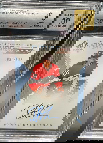 2018-2019 SP Authentic Drake Batherson Future Watch Autograph /999 BGS 9 Mint