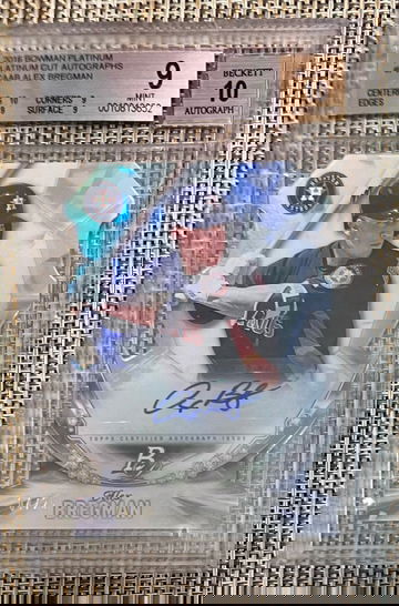 2016 Bowman Platinum Alex Bregman #04/25 Platinum Cut Autographs BGS 9 