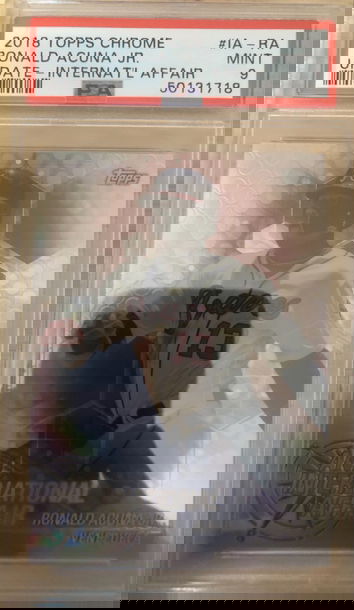 2018 Topps Chrome Update International Affair Ronald Acuna PSA 9