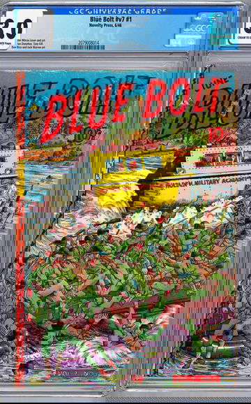 BLUE BOLT v.7 #1 CGC 3.0 GOLDEN AGE *WWII MILITARY OPS COVER* NOVELTY PRESS 1946