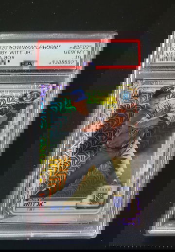 Bobby Witt Jr. 2020 Bowman Chrome Mega Refractor #BCP25 PSA 10 