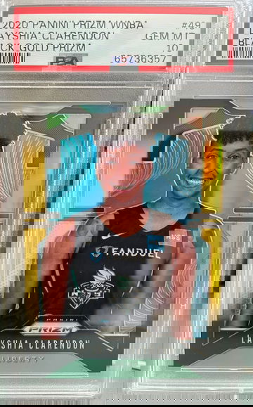 2020 Panini Prizm WNBA Layshia Clarendon Black Gold /5 PSA 10 #49