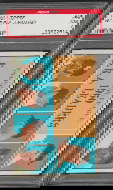 1961 Topps National League Earned Run Average Leaders, PSA 7