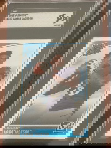 2018 Donruss Lamar Jackson Rated Rookie SGC 9