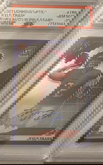 2021 Optic Kyle Trask The Rookies Auto Autograph Purple Stars  PSA 10