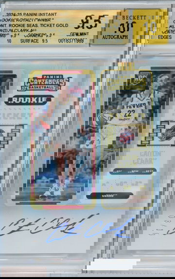 2024 CONTENDERS ROOKIE TICKET AUTO CAITLIN CLARK #1 GOLD 3 OF 10 BGS 9.5 AUTO 10