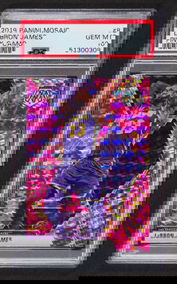 2019 LeBron James Panini Mosaic  Pink Camo  #8 PSA 10