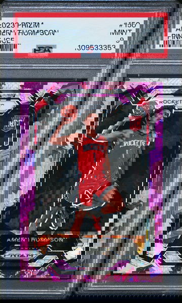 2023 Panini Prizm Pink Ice Prizm Amen Thompson #150 PSA 9