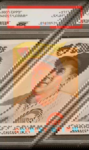 1960 Topps Charley Grimm #217 PSA 6 [BL-3.35]