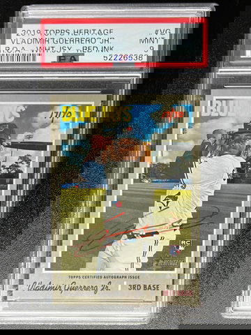 2019 Topps Heritage Vladimir Guerrero Jr. Red Ink White Jersey PSA 10