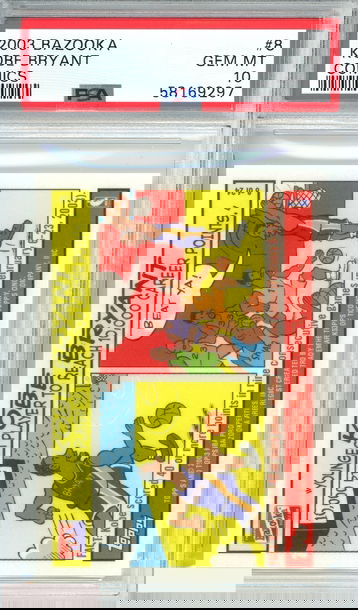 2003 BAZOOKA COMICS KOBE BRYANT #8 COMICS LA LAKERS PSA 10 GEM MT