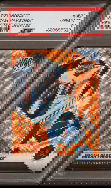 2021 Panini Mosaic Reactive Orange Mosaic Micah Parsons #362 PSA 10